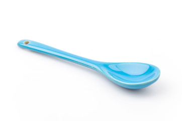 blue spoon isolated white background
