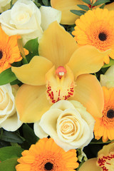 Cymbidium orchids, Gerberas and roses