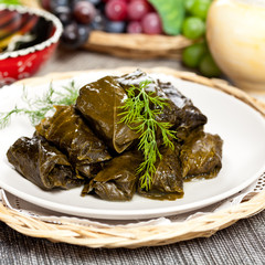Stuffed Grape Leaves. Dolma.