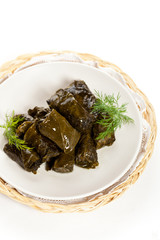 Stuffed Grape Leaves. Dolma. Azerbaijan, Greek Cuisine