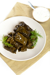 Stuffed Grape Leaves. Dolma. Azerbaijan, Turkish Cuisine