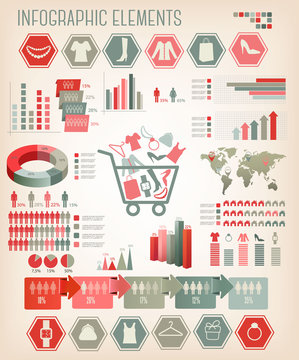 Shopping infographics. Vector.