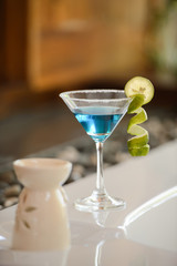 cocktail on bathtub
