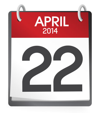 Calendar of 22nd of April 2014 Vector