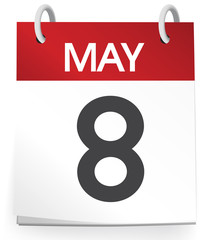 Calendar of 8th of May Vector