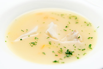 Fish soup cooked in mediterranean style