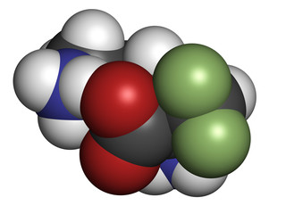 Eflornithine drug molecule. Used to treat facial hirsutism
