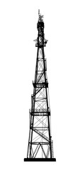Telecommunications tower. Radio or mobile phone base station.