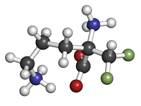 Eflornithine drug molecule. Used to treat facial hirsutism
