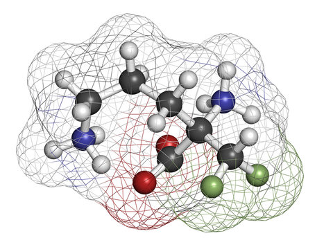 Eflornithine drug molecule. Used to treat facial hirsutism
