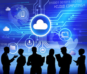 Vector of Technology and Cloud Computing Themed