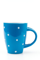 Polka mug cup isolated white background