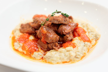 Braised beef with vegetable ragout