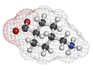 Tranexamic acid antifibrinolytic drug molecule.