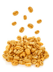 dry wheat for breakfast, isolated on white