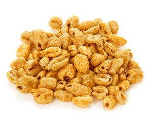 dry wheat for breakfast, isolated on white