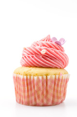 Vanilla cupcakes isolated white background