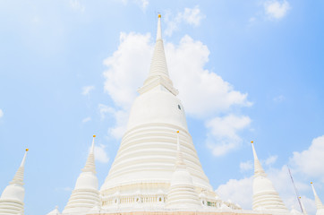 White pagoda wat-prayoon in bangkok thailand