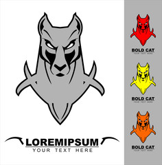 Big Cat Head. Staring Bold Big Cat.