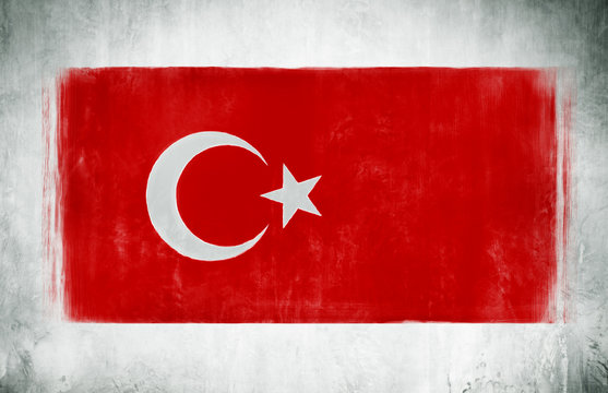 Painting Of The National Flag Of Turkey