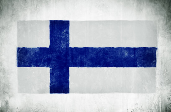 Painting Of The National Flag Of Finland