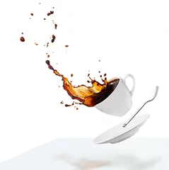 Zelfklevend Fotobehang spilling coffee © Okea
