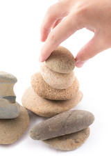 isolated of the balance stones is zen for spa on white backgroun
