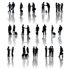 Silhouette Of Business People Traveling