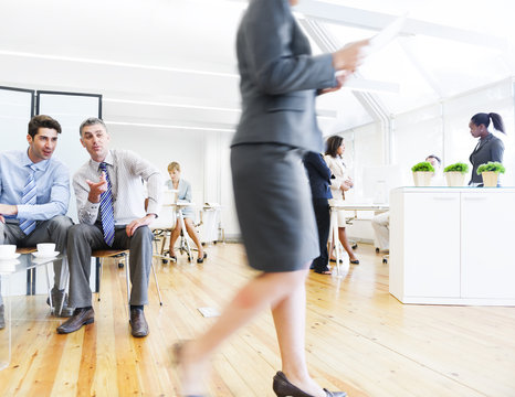 Business Men Harassing Female Colleague