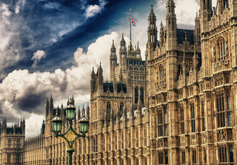 Fototapeta na wymiar Houses of Parliament, Pałacu Westminster, Londyn gotycka architekturze