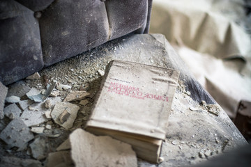  Old book in abandoned room
