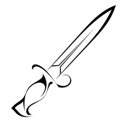 Tattoo knife on white background