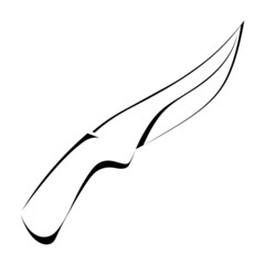 Silhouette of a knife on a white background
