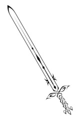 Sword on a white background