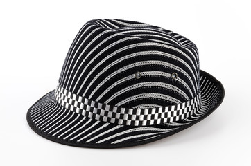 Vintage panama hat isolated white background