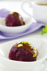 Homemade blueberry ice cream.