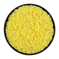 Rice in black plate