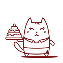 Character businessman in woman business suit line art