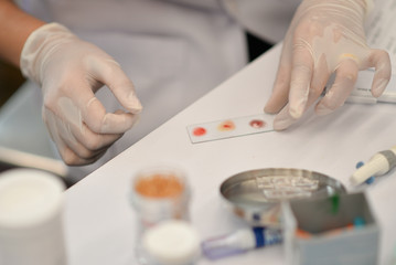 Obraz na płótnie Canvas Blood type testing