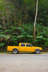 Fototapeta premium yellow pick-up truck