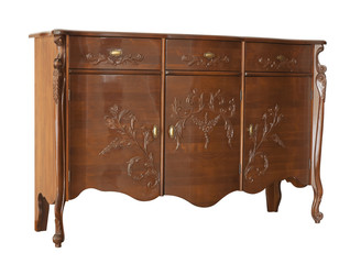 Brown vintage cabinet isolated on white
