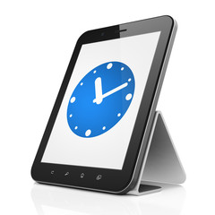 Time concept: Clock on tablet pc computer