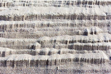 crumbling on the slope downward sand