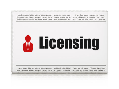 Law concept: newspaper with Licensing and Business Man