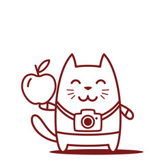 Character photographer with a camera line art