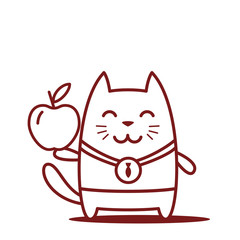 Character winner with a medal line art