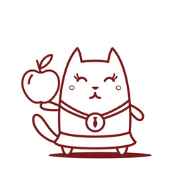 Character winner with a medal line art