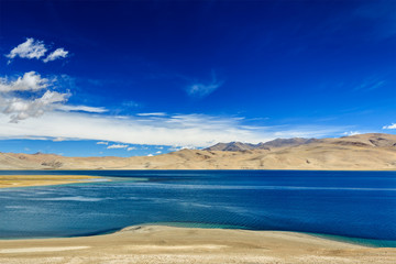 Tso Moriri lake in Himalayas, Ladakh, India