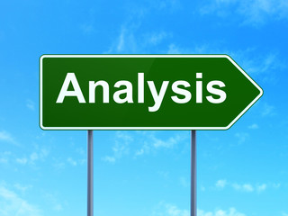 Marketing concept: Analysis on road sign background