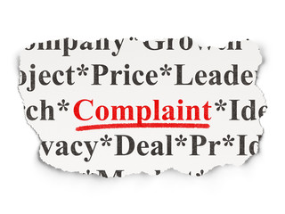 Law concept: Complaint on Paper background
